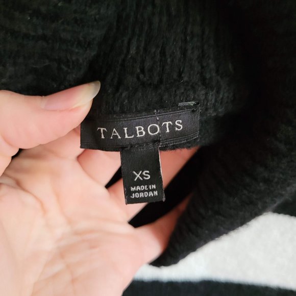 EUC Black and Grey Stripped Turtleneck, Talbots, Size XS - Picture 2 of 3